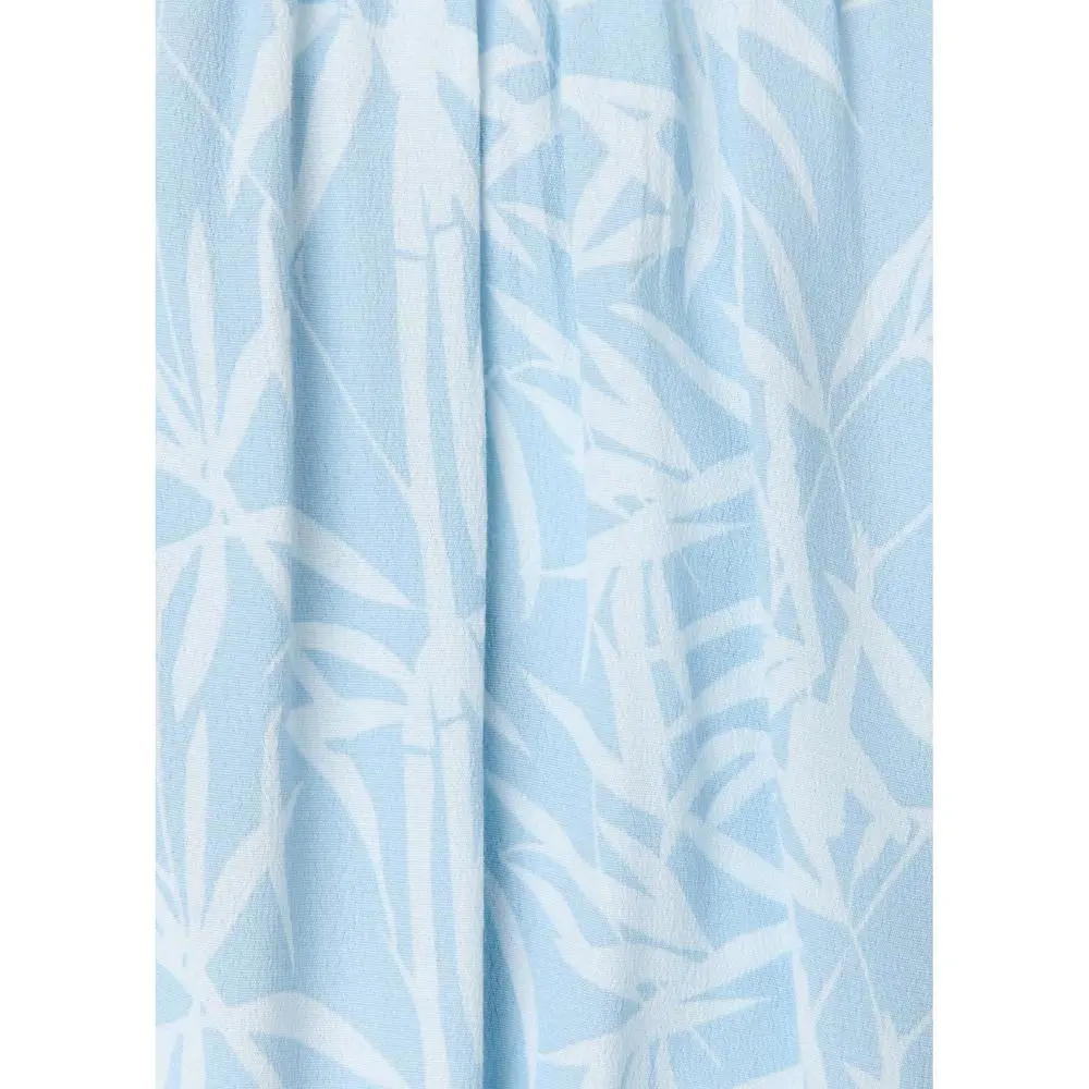Whistles Blue Bamboo Leaves Tie Neck Blouse